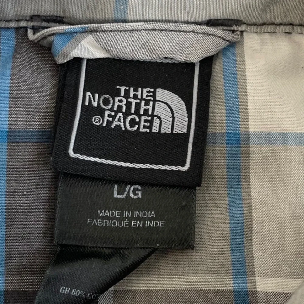 North Face Button Up Shirt Mens Large Plaid Western Short Sleeve‎ Outdoors